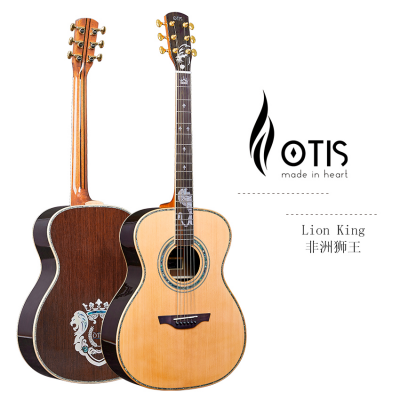 Hot Sale OEM OTIS N-91 Lion King 40 Inch All Solid Acoustic Guitar (SITKA Spruce Top, Wenge Backside)