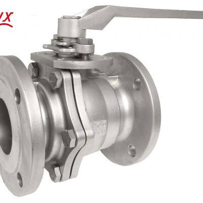 ANSI API Ball Valve Two Hemisphere SS304 SS316 CF8 CF8M High Platform Flange 2 Piece Ball Valve Industrial Pipeline Valve
