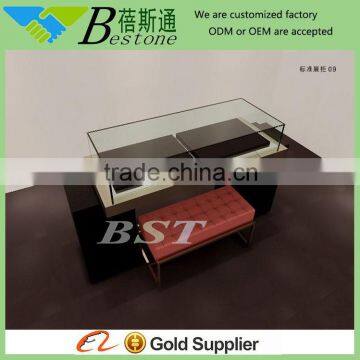 luxury stainless steel bar counter, retail store wooden furniture showcase display