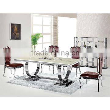 stainless steel dining table with leather chairs                        
                                                Quality Choice