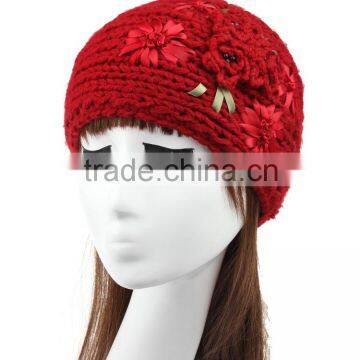 Fashion Charm Ladies Winter Hand Knitting Lace Flower Head Band