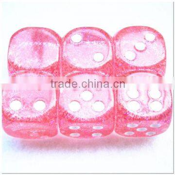 Pink Lovely Delicate Custom 6 Sided Logo Dice Decoration