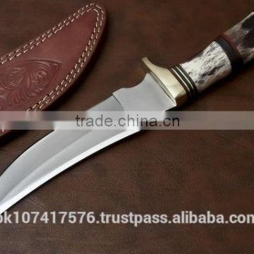 STAINLESS STEEL BLADE HUNTING KNIFE BLACK COLOR CAMEL BONE HANDLE