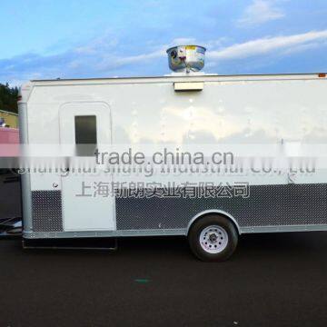 White Uniaxial Food Cart Beach Food Truck Trailer Hot Dog Hamburger Ice Cream Traction Cart By China's Largest Factory photo-4