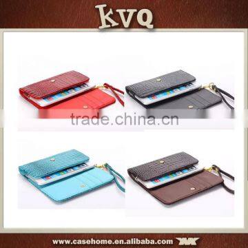 Luxury Wallet PU Leather Pouch Case Cover for Various Smart Phones With Strap and card holder