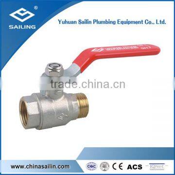 Forged brass ball valve with stainless steel handle 1/2"-2"