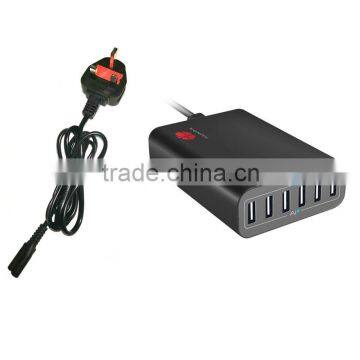 6-Port 60W 12A Multi Charger Port with UK Plug