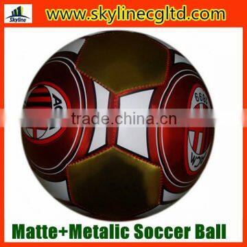 China wholesale Customized PVC Stitched Matte+Metalic Soccer ball/ Football