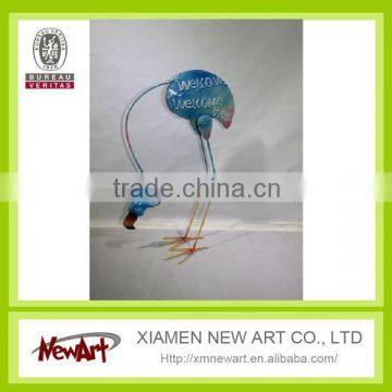 Welcome to purchase blue color metal crane garden decoration