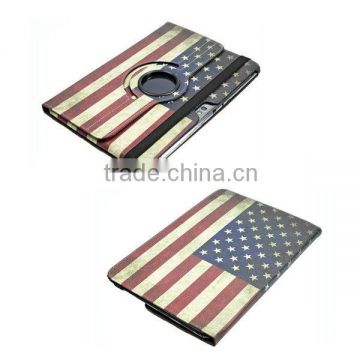 Rotating Retro US Flag Leather Case for Samsung Galaxy 10.1