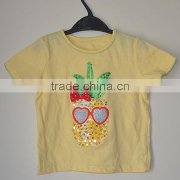 Yellow short tshirt alibaba wholesale lovely baby pineapple t-shirt