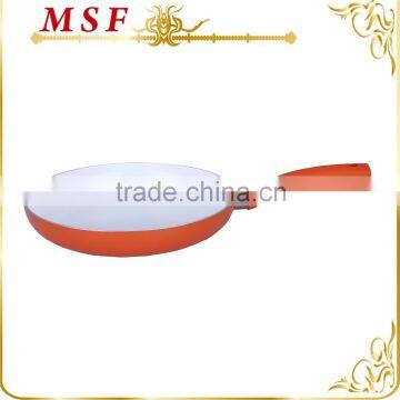 MSF-6626-Fry pan Colorful fry pans various sizes pressing aluminum fry pan long handle with soft touch silicon coating