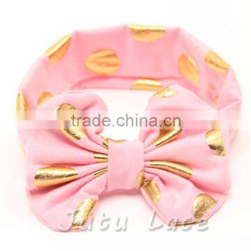 High quality shiny polka dot big hair bow headband top quality hair accessories for baby girls                        
                                                                                Supplier's Choice