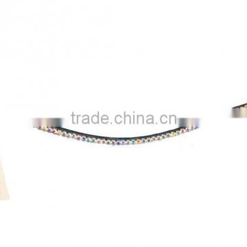 Leather Browband AB Crystal with metal (A-670)(GNG)