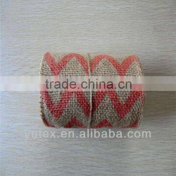 Burlap Roll Printed Fine Weave with Wired ribbon