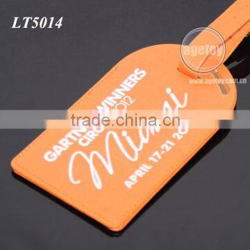 Orange Color Printing Logo Miami Souvenir Promotional Custom Leather Luggage Tags photo-3