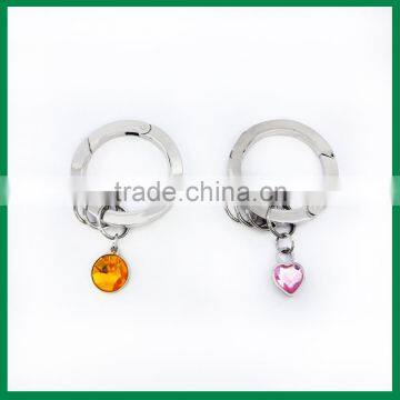 Elegant Shiny Crystal Zinc Alloy Custom Shaped Round Carabiner