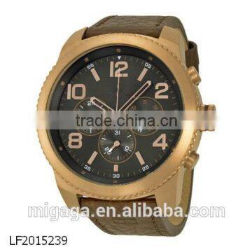 hot sell fashion Brown Dial Brown Leather Mens Watch