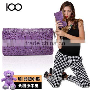 custom OEM logo genuine leather money bag Wallet factory in china guangzhou