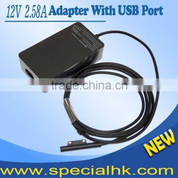 High quality Replacement AC Adapter 12V 2.58A 36W with USB port for Microsoft Surface Pro3 1625