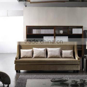brown 4 seater fabric sofa / new modern waiting sofa for restaurant HS38