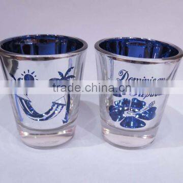 souvenir shot glass mirror effect with color logo