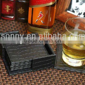 glass ceramic leather fashional cup mat