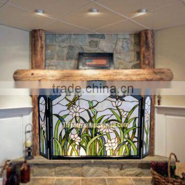 F-8 Dragonfly Style Stained Glass Fireplace Tiffany Windows Stained Glass Panel Wholesale Tiffany Glass Mosaic photo-3