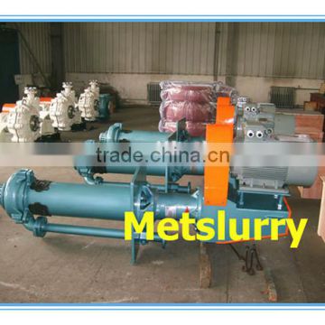 Vertical submersible slurry pump for mining abrasive liquid