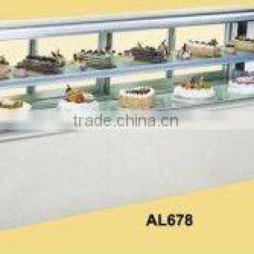 Marble refrigerated glass cake showcase, commercial cake displayer cooler