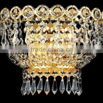 gold interior wall lamp led light with K9 crystal dressed