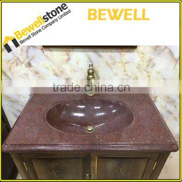 granite red and solid wood bathroom vanity designs