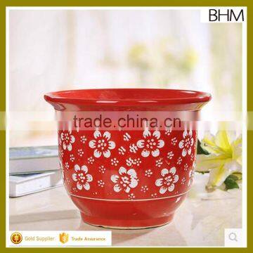 red and white ceramic garden large flower pot from factory