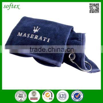 40x60cm 140g Age Group 100% Cotton Golf Towel Custom Logo With Embroidery photo-2