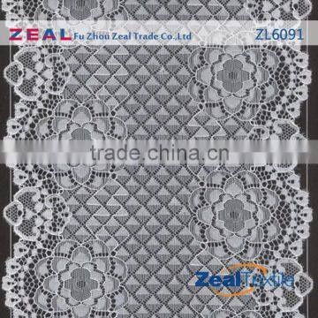 Hot Sale Nylon White Elastic Lace Trim Lace Trimming For Underwear