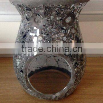 gray decorative mosaic glass oil burner