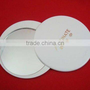 plastic round pocket/ compact mirror with revolving vover