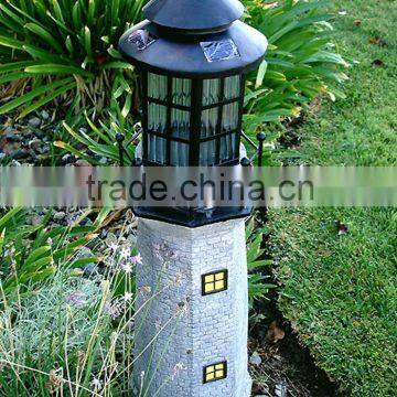 Resin Garden Solar Lighthouse light decoration