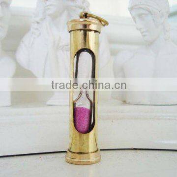 Nautical Pendant Sand Timer With Pink Sand / Necklace Nautical Collection / New Design Colors Sand Timer