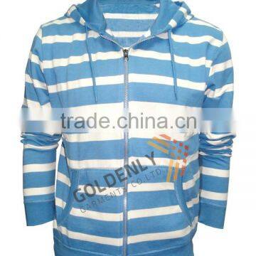 CVC 60/40 men's custom yarn dye fleece jacket hot sale in 2015