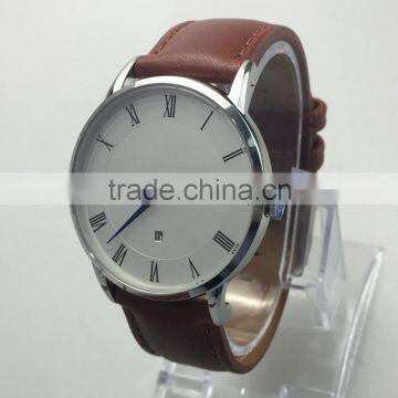 Japan Movement Newest Special Genuine Leather Strap Watch Print Your Logo