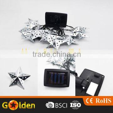 2016 New Hot 10 Led Solar Metal Star String Decoration Light photo-3