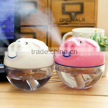 Amazon / promotion AB019 MINI USB Light Piggy Humidifier With Changeable led light