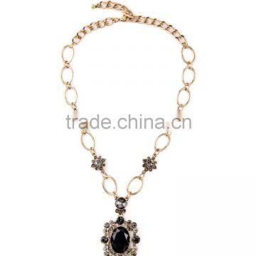 Marvelous gorgeous splendid posh Baroque black gem pendant necklace