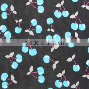 Blue Cherry Mesh Spandex Nylon 4070 Elastic Silk Chiffon Floral Printed Fabric photo-2