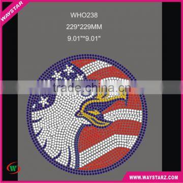 Eagle With Flag Rhinestone Applique