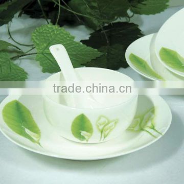 green leaves natural cut decoration porcelain ceramic bone china plate