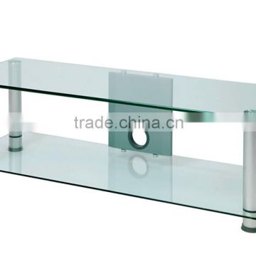 White led tv wall unit glass racks wall wooden group of benches for room RA033