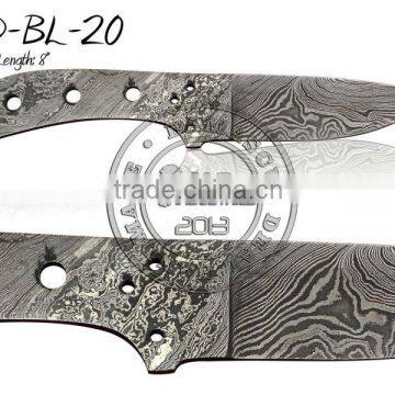 Damascus Steel Knife Blade Blank