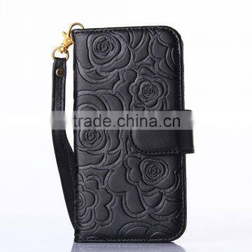 New arrival piriting leather wallet filp case for samsung s6